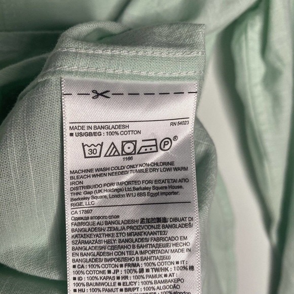 Banana Republic Soft Wash Sz S Womens Green Long Sleeve Button Down Top Shirt - Picture 4 of 7